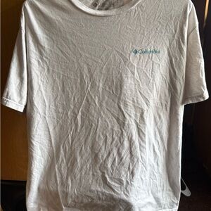 Columbia White Crew Neck Tee with Black Logo